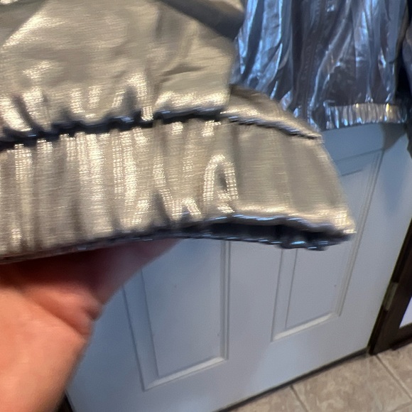 Vintage Juicy Couture Metallic Silver Bomber Jacket Size XL EUC - Picture 6 of 10